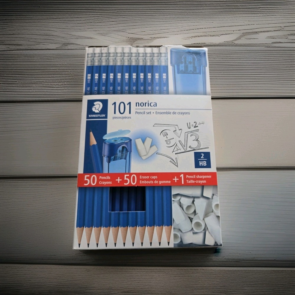 Pencils Norica Graphite HB2 Graphic 101 Piece 50 Pencils + 1 Pencil Sharpener...